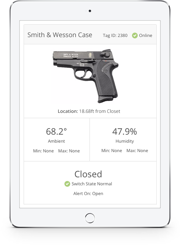 Monitor your guns on any your phone, tablet or computer.